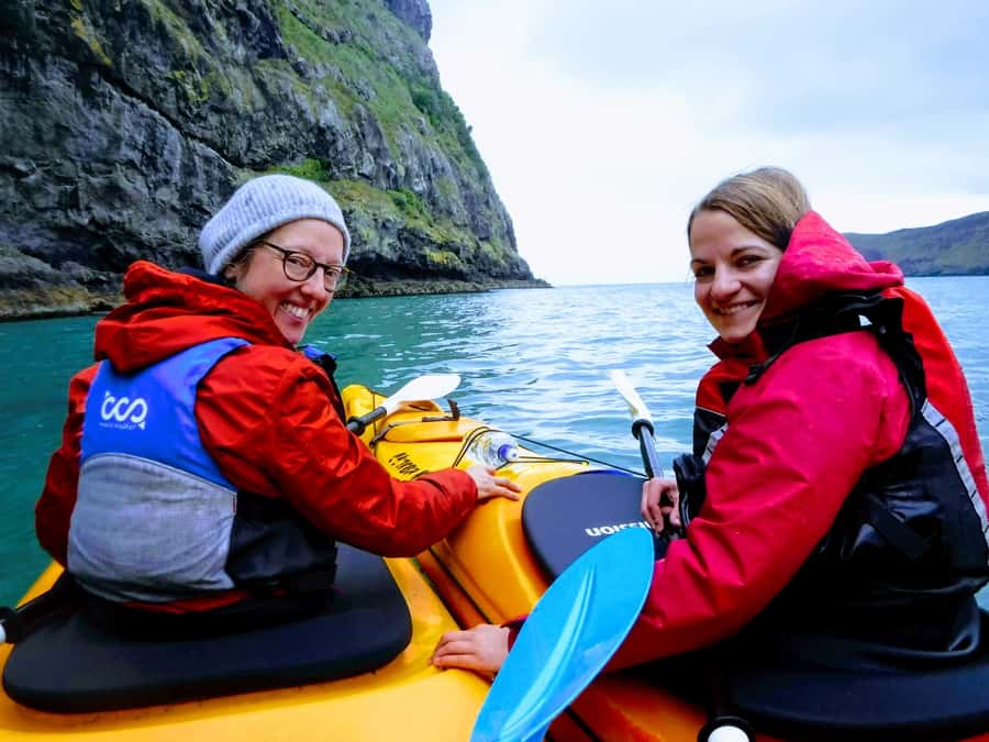 Akaroa: Guided Sunrise Sea Kayaking Tour - Paddling into the marine reserve