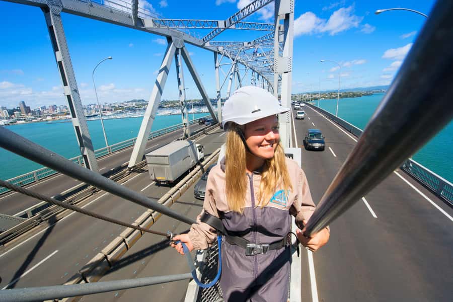 Auckland Harbor Bridge: Bridge Climb - Suited up at the bridge base