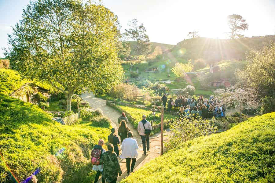 Auckland: Hobbiton Movie Set Day Trip with Festive Lunch - The guided walk and the real Hobbit hole