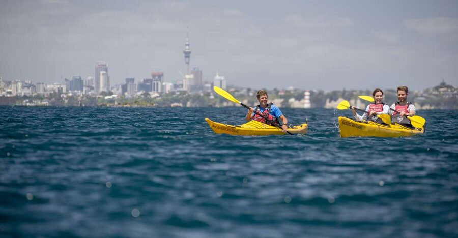 Auckland: Sunset & Night Sea Kayak Tour to Rangitoto Island - Pulling ashore at Rangitoto Wharf