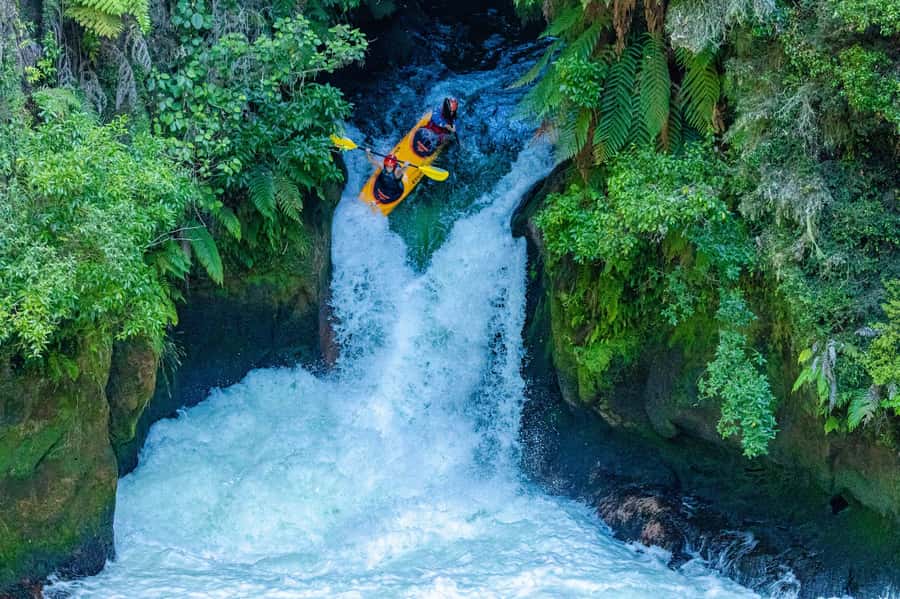 Epic Tandem Kayak Tour down the Kaituna River Waterfalls - The Kaituna River run: 14 rapids and three waterfalls