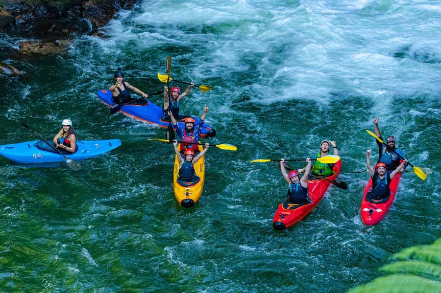 Epic Tandem Kayak Tour down the Kaituna River Waterfalls - The native bush-lined gorge