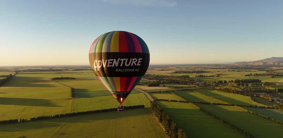 From Methven: Hot Air Balloon Flight in Canterbury with Wine - From a paddock to the Canterbury sky