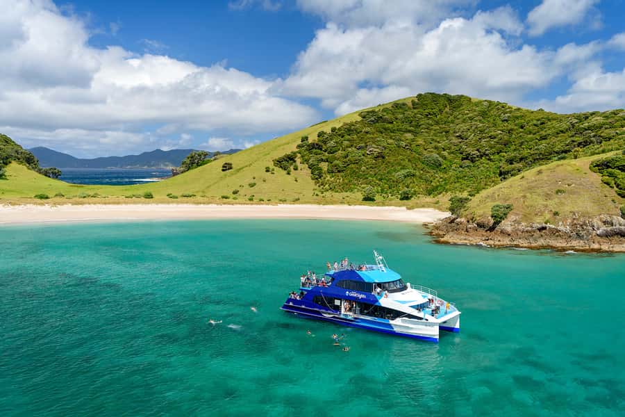 From Paihia: Full-Day Bay of Islands Cruise - Sailing toward Cape Brett and the Hole in the Rock