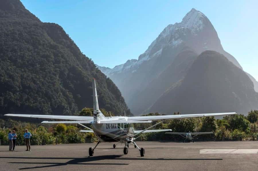 From Queenstown: Milford Sound Flight and Nature Cruise - Landing beneath Mitre Peak