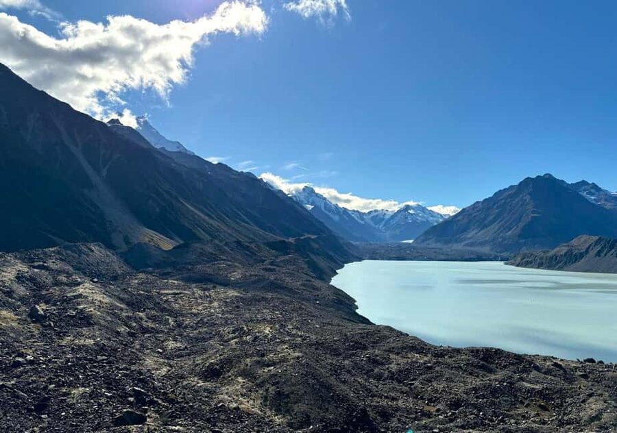From Queenstown: Mt Cook & Tasman Glacier Viewpoint Day Tour - Lake Pukaki and the first sight of Aoraki