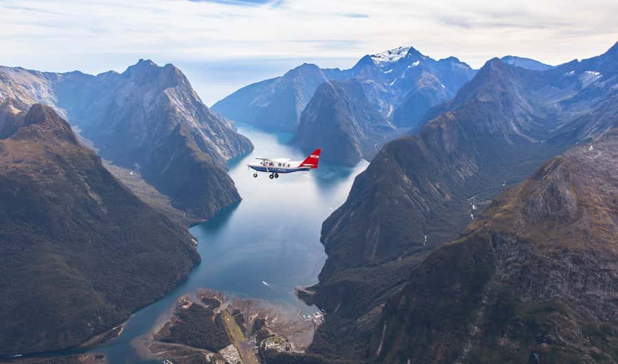 From Queenstown: Scenic Flight to Milford Sound - Seeing Milford Sound before the aircraft turns back
