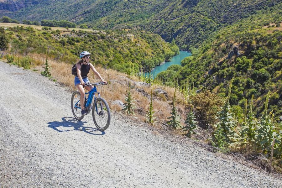 From Queenstown: 'Valley of the Vines' Wine and Bike Tour - Crossing the Kawarau Valley toward the vineyards