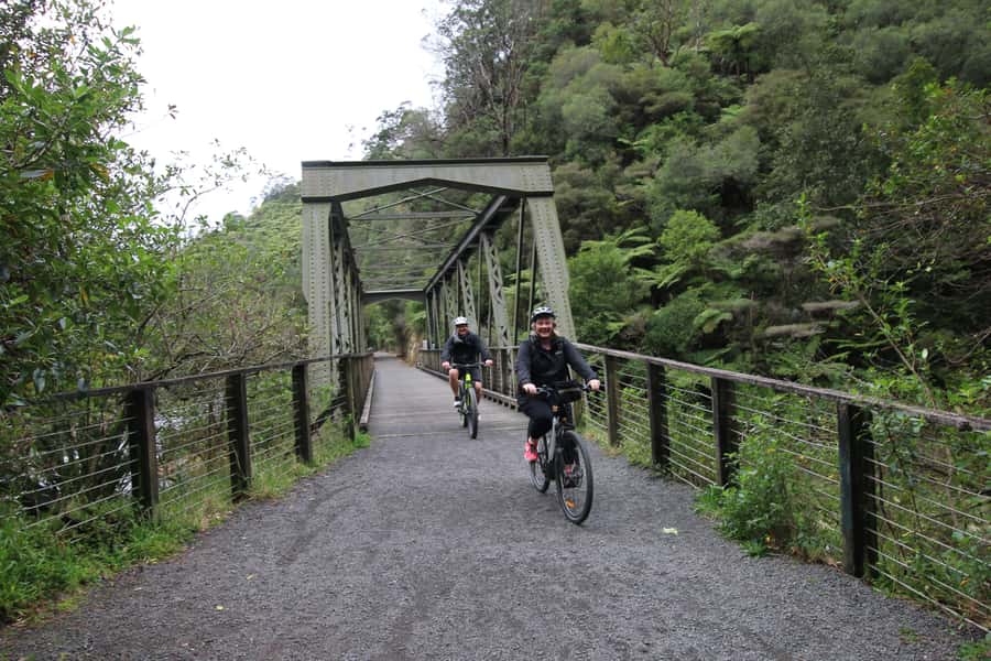 Full Day Ebike Tour - Karangahake Gorge NZ - The Martha Gold mine pit near Waihi