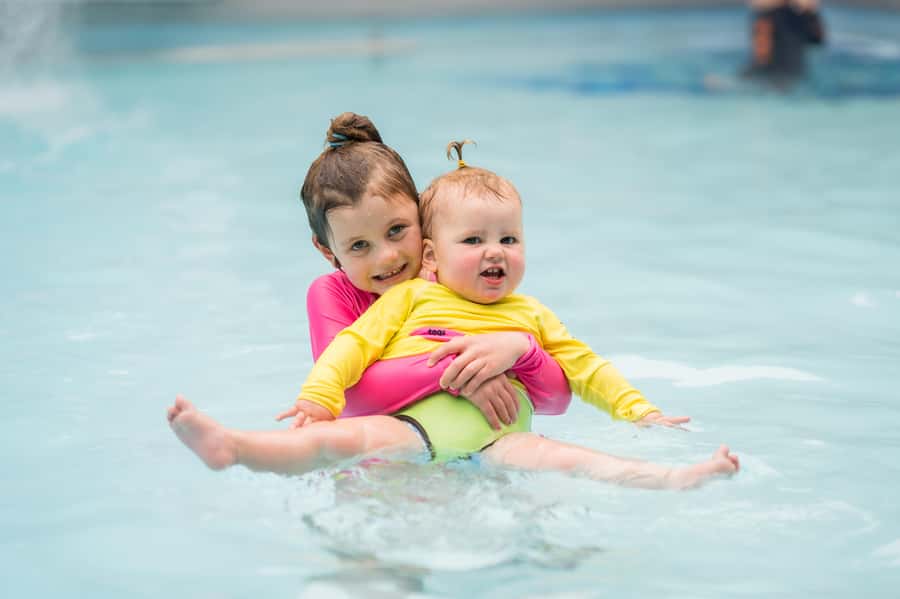 Geothermal and Freshwater Combo Family Pools in New Zealand - The mini hydro slide supplies the big thrill