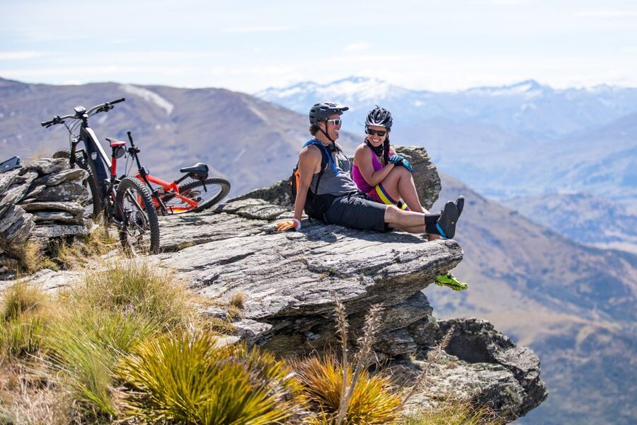 Guided Mountain E-bike Tour - Ride to the Sky - Getting fitted to the full-suspension e-bike