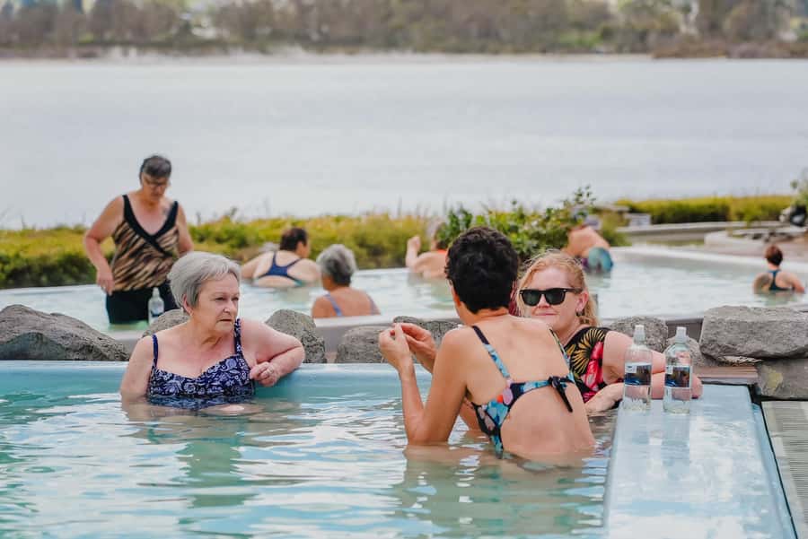 MITAI MAORI VILLAGE Night XP & Polynesian Spa from Auckland - Hangi dinner and the end of the evening