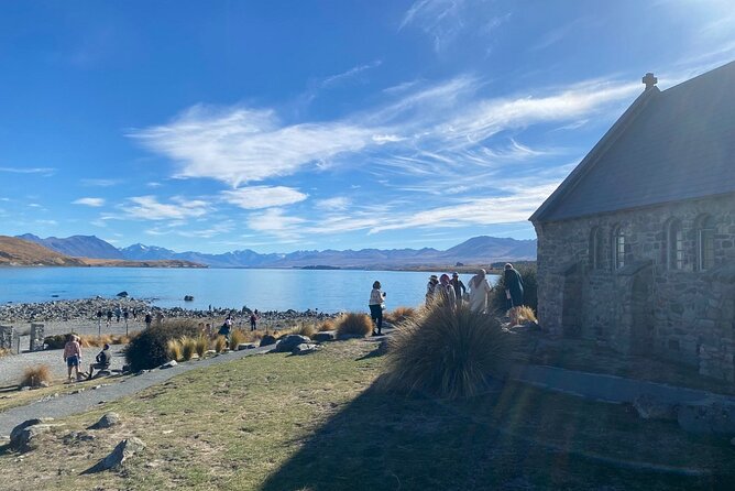 Mt. Cook Full Day Group Tour via Tekapo from Christchurch - Lake Pukaki frames Aoraki/Mount Cook