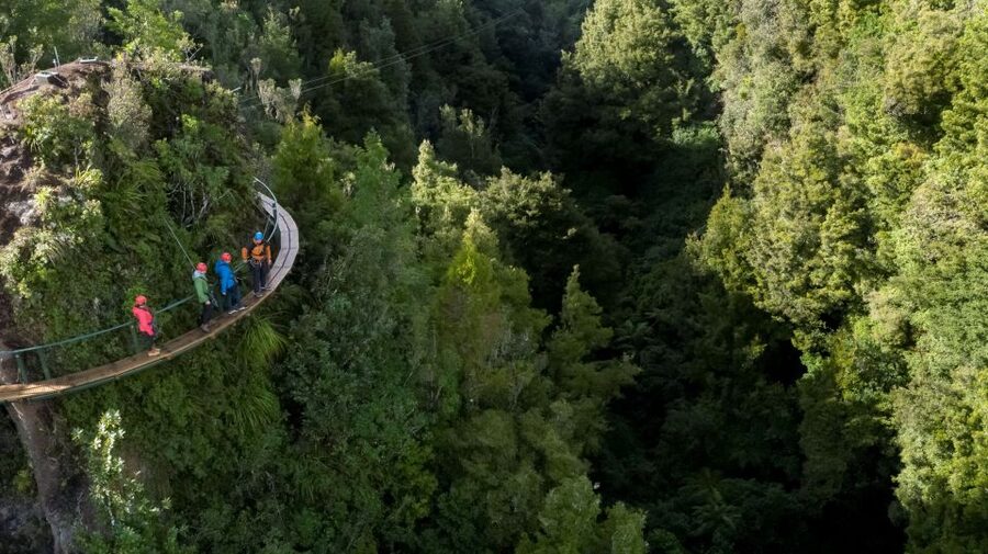 Rotorua: 6 Ziplines, 400m Tandem, Cliff Walk & Swing Bridges - Walking the edge of ancient volcanic rock