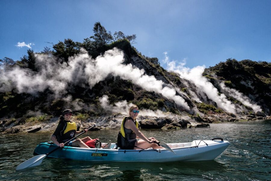 Rotorua: Waimangu Valley Walk and Steaming Cliffs Kayak Tour - Key points at a glance