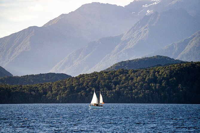 Scenic Cruise & Guided walk on Historic Motor Yacht Lake Te Anau - Sailing back toward Te Anau