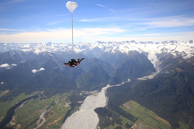 Tandem Skydive 16,500ft from Franz Josef - The weather question is part of the deal