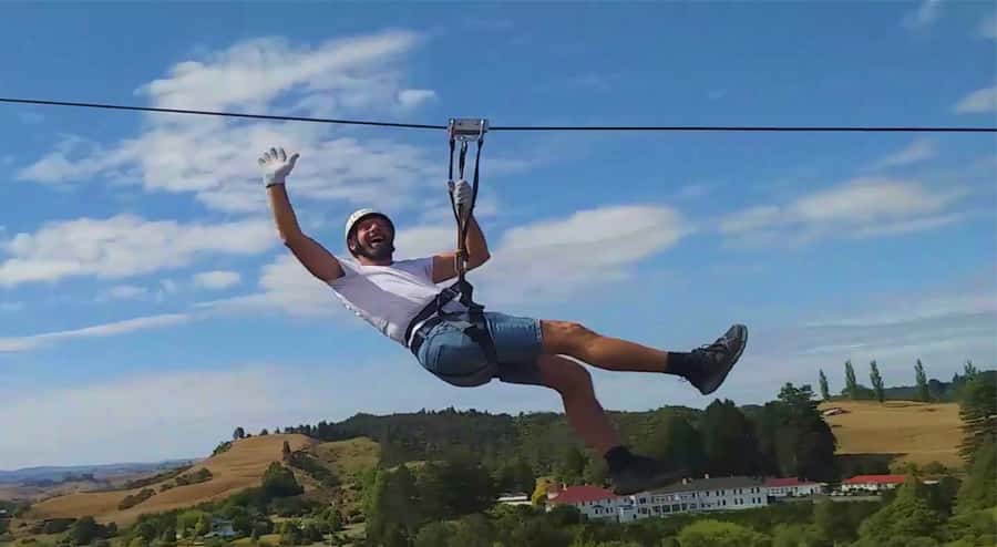 Waitomo Caves 1-Kilometer-Long Zipline Tour - Walking between platforms