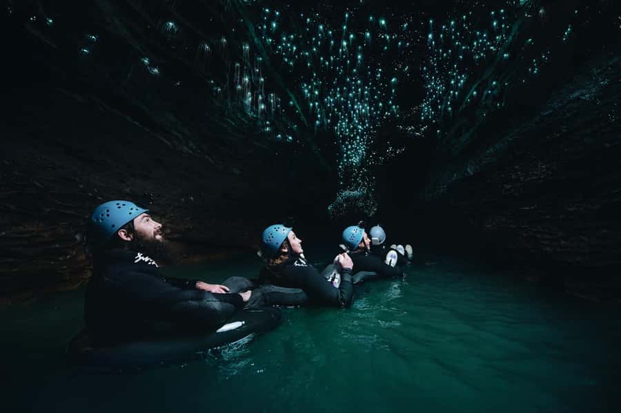 Waitomo Caves: Labyrinth Black Water Rafting Experience - The first section: scrambling through Ruakuri Cave