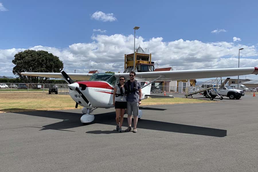 Whakaari - White Island Cultural and Flight Experience - Taking off in a four-seat aircraft